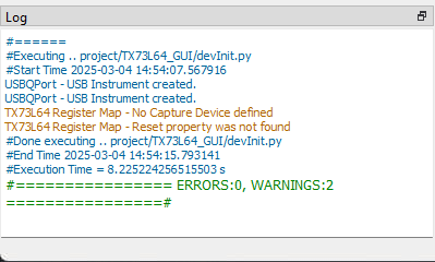 TX73L64EVM 器件初始化日志