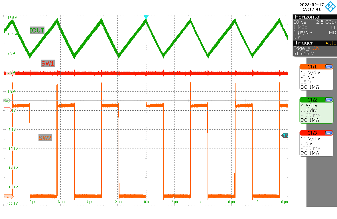 LM251772 SW1、SW2、IL (VIN = 20V，VOUT = 48V，IOUT = 5A)