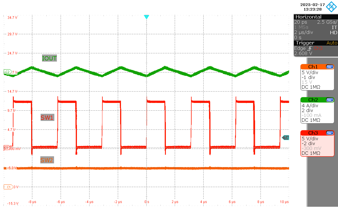 LM251772 SW1、SW2、IL (VIN = 12V，VOUT = 5V，IOUT = 0A)
