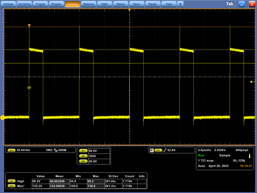 TPS7H6101EVM 相節(jié)點電壓