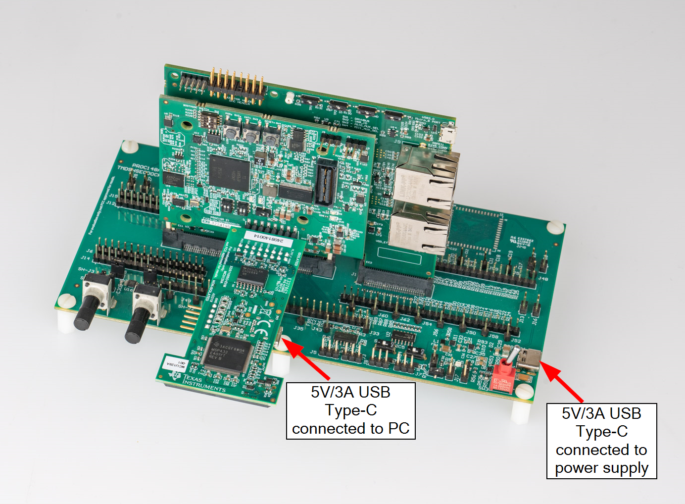 AM261-SOM-EVM AM26x controlCARD 向后兼容性配置 – XDS110ISO 連接到 controlSOM J7