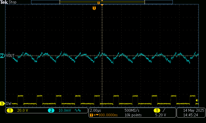 TPS7H4013EVM 輸出電壓紋波