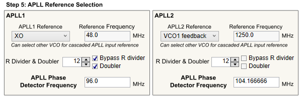 LMK5B12212EVM 第 5 步：APLL 基準選擇