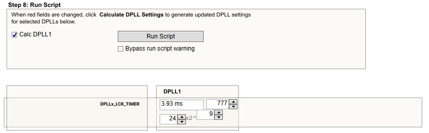 LMK5B12212EVM 第 8 步：運行腳本