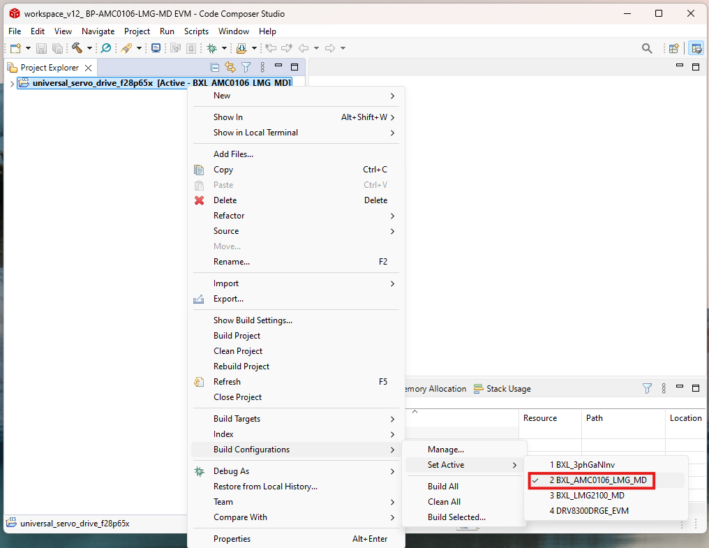 BP-AMC0106-LMG-MD 選擇合適的構(gòu)建配置
