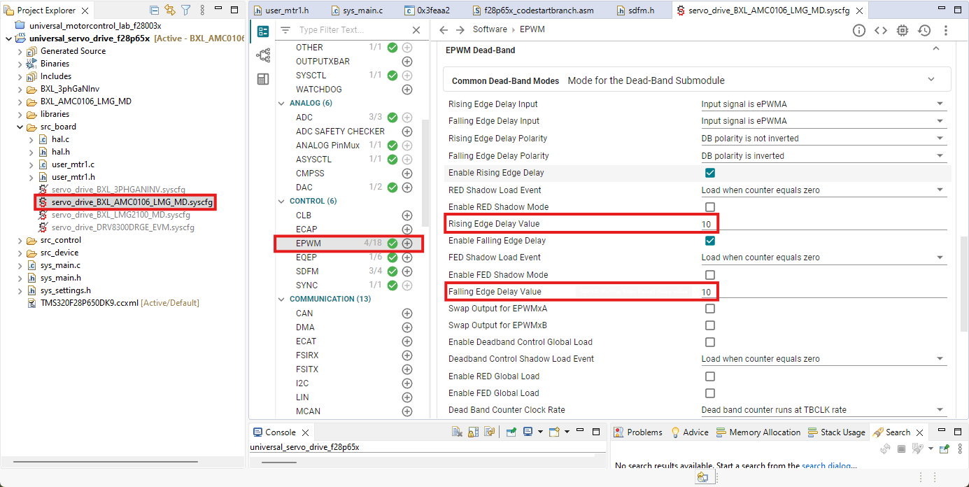 BP-AMC0106-LMG-MD SysConfig 工具中的 PWM 死區(qū)時(shí)間調(diào)整