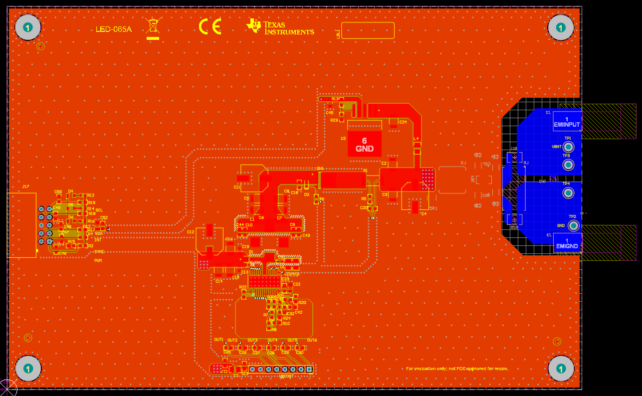 LP8870Q1EVM LP8870Q1EVM 布局 - 頂層
