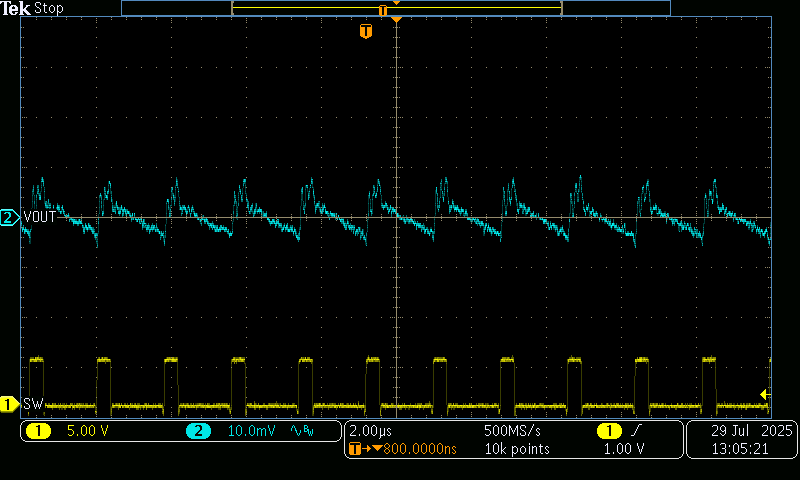 TPS7H4102EVM 電壓紋波 - CH1