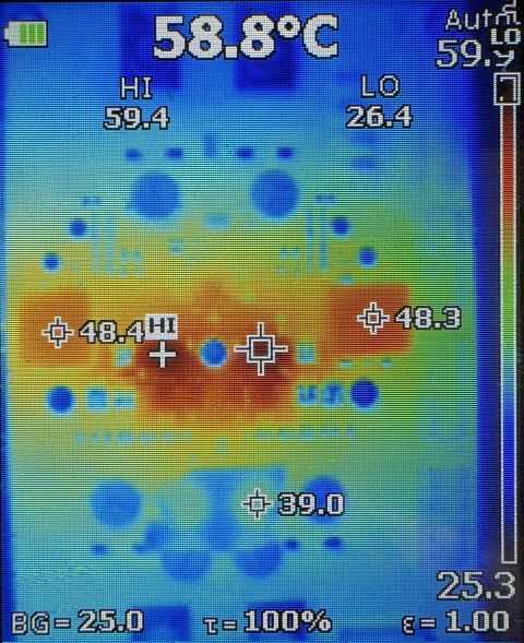 LM5125AEVM-BST Vin = 14.4V，Vout = 24V，POUT = 240W，自然對流