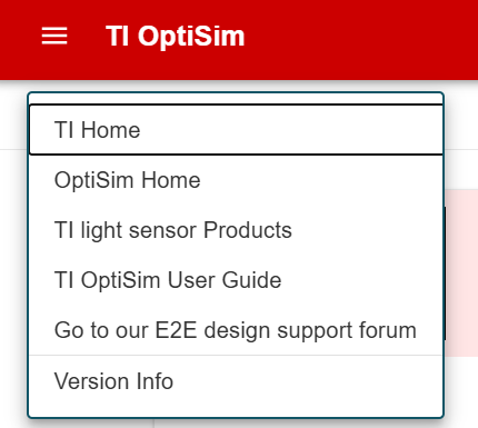  TI OptiSim 導(dǎo)航菜單