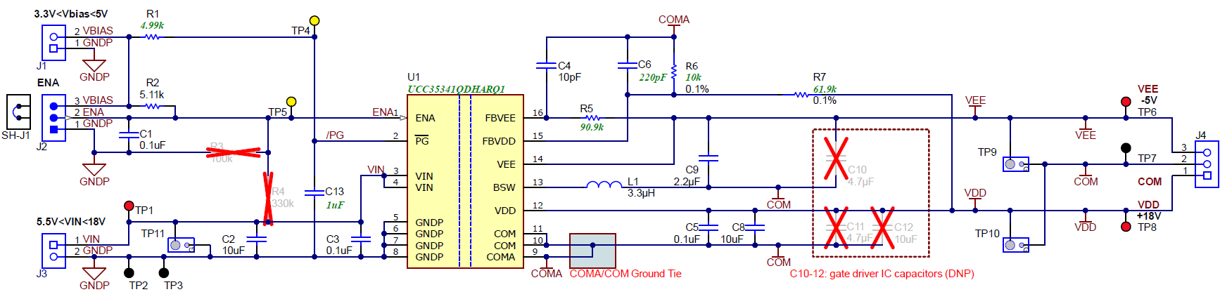 UCC35341-Q1, UCC34141EVM-116 原理圖（UCC35341 型號）