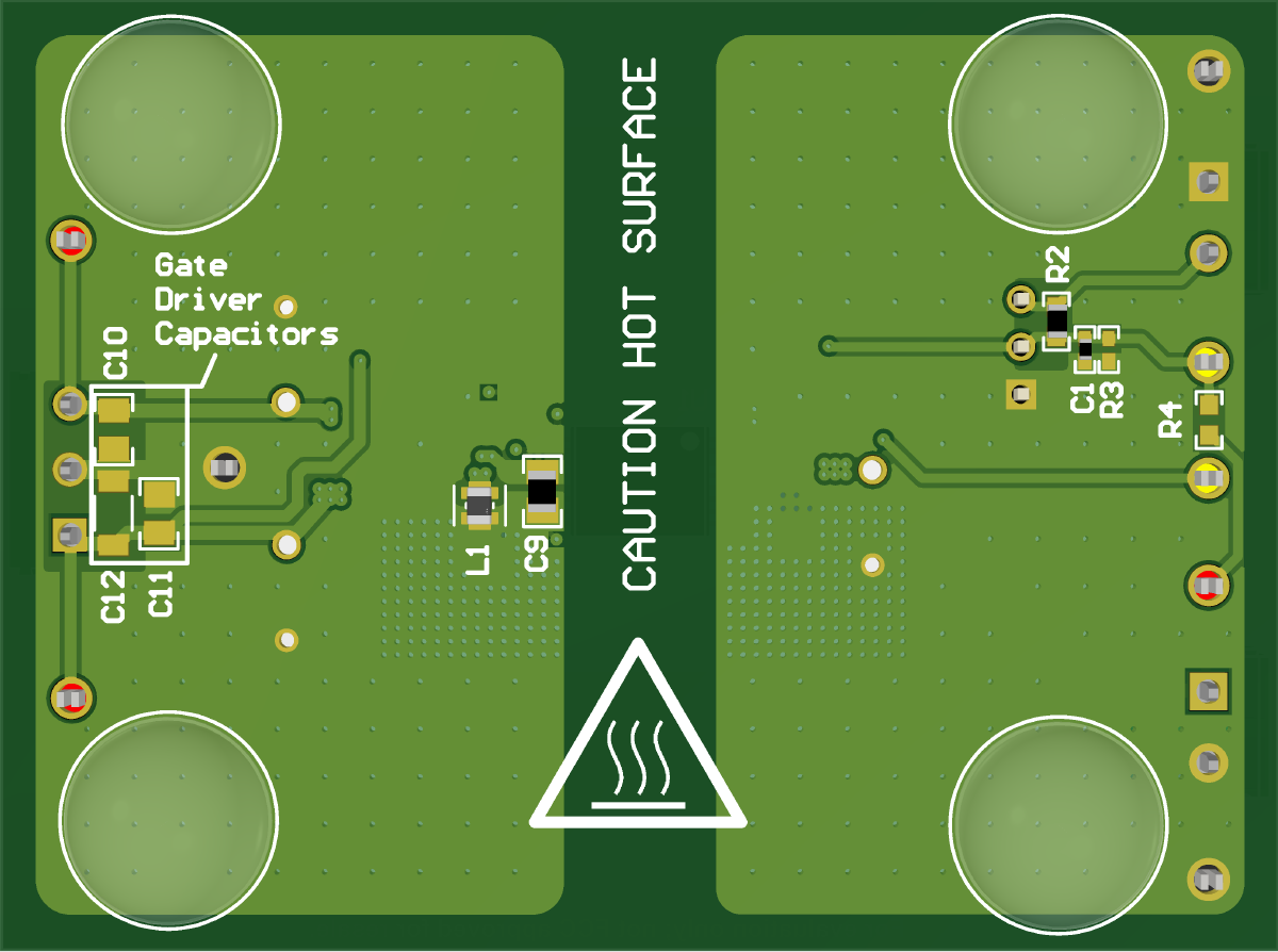 UCC35341-Q1, UCC34141EVM-116 經全面組裝的 3D 底視圖