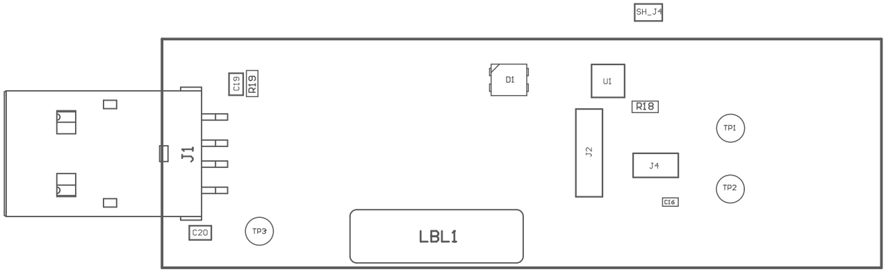 TMF0020EVM, TMF0064EVM PCB 裝配圖（頂視圖）