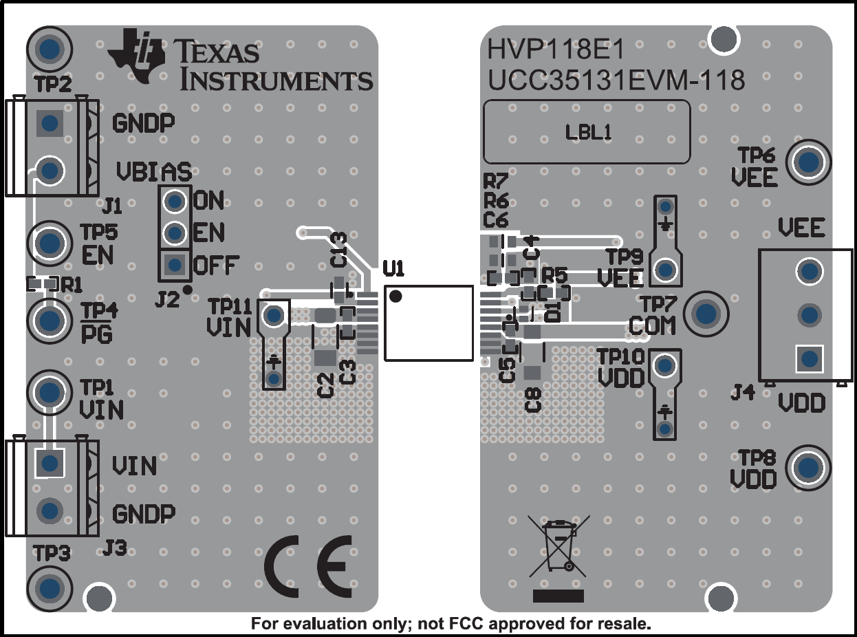 UCC35131EVM-118 PCB 頂層，組裝
