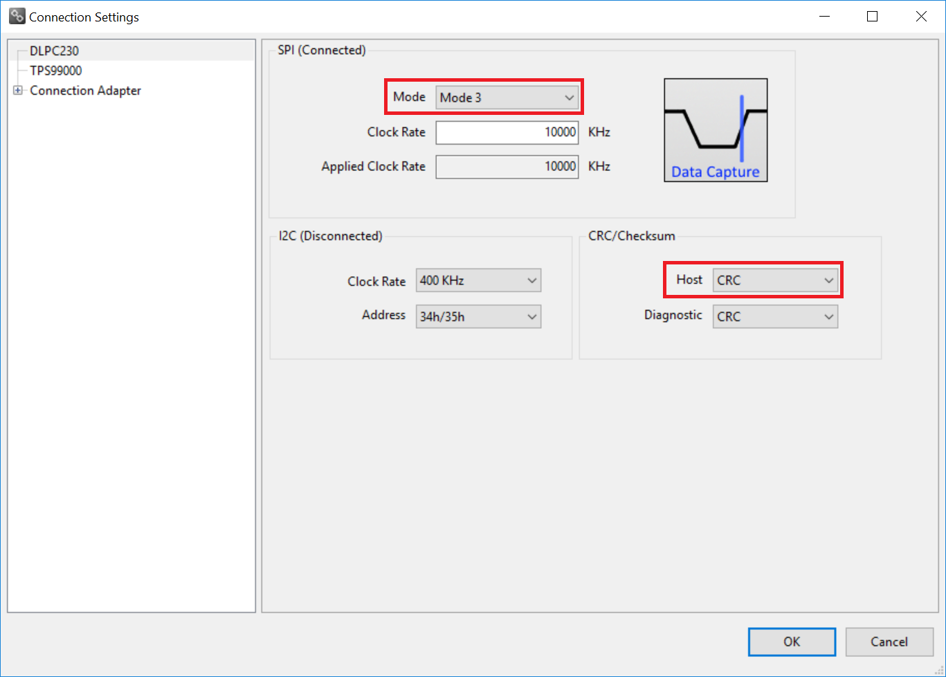  使用 DLPC230-Q1 Automotive Control Program #2 連接到 DLPC230-Q1 器件