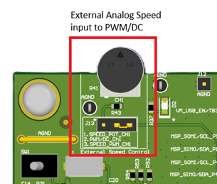 MC121EVM 至 PWM/DC 引腳的外部模擬速度控制輸入