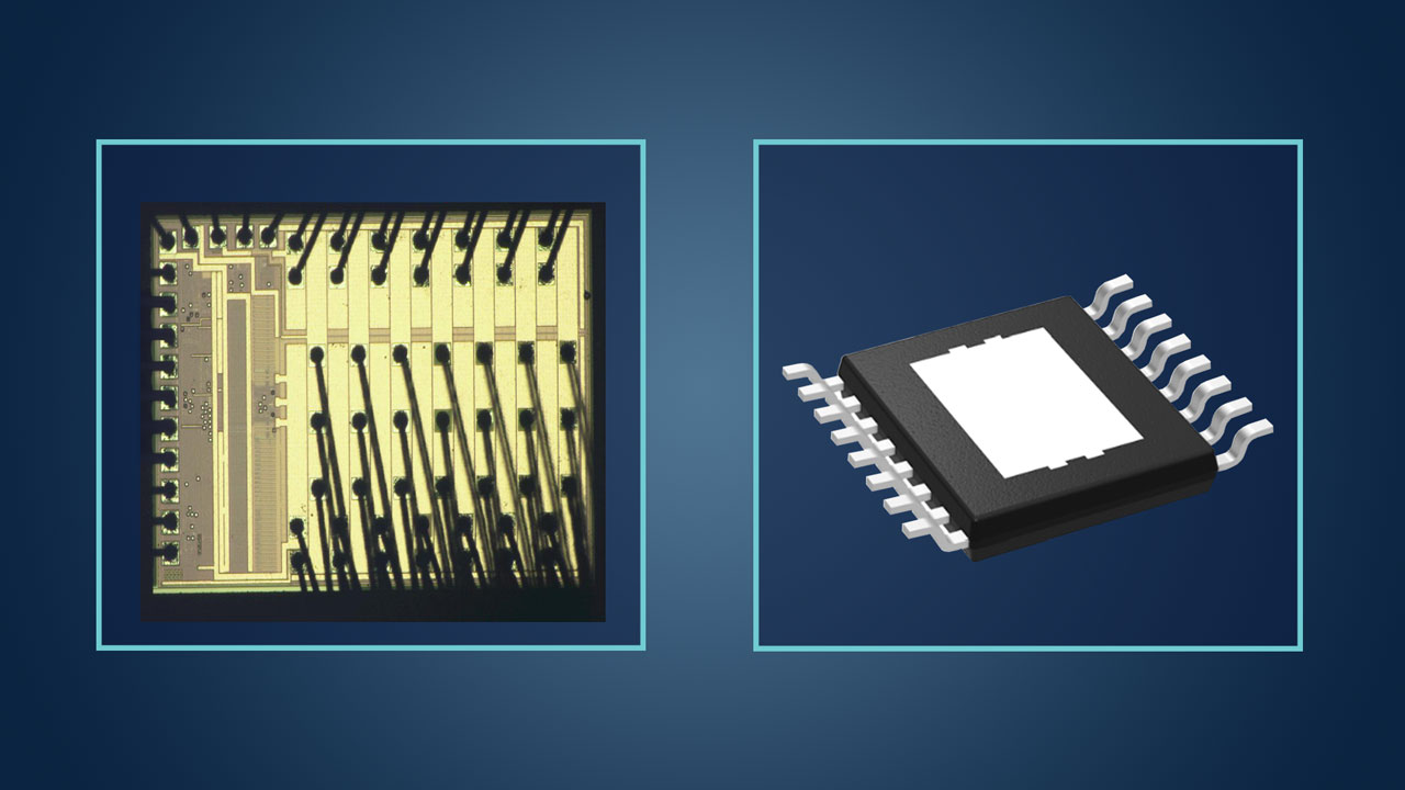  盡管 HTSSOP 封裝可能只使用幾個外部引腳，但為了滿足集成 FET 在電流和電阻方面的要求，仍需要幾十條粗規格的鍵合線。