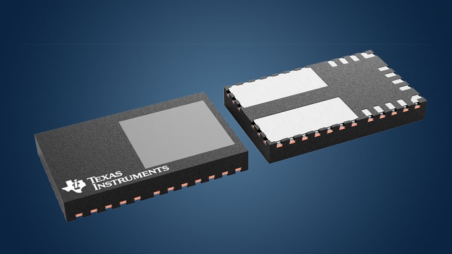  采用 15 引腳 very thin quad flat no-lead (VQFN) 封裝的 LMG3100 GaN FET 功率級。GaN 器件采用大型源極和漏極焊盤以及外露芯片來改進熱管理。