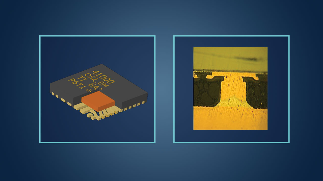  與圖 5 所示的多根鍵合線相比，高電流封裝中使用銅夾可降低電阻。