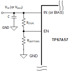 TPS7A57-Q1 使用精密 EN 作為外部 UVLO