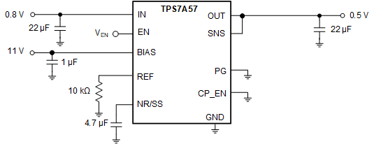 TPS7A57-Q1 典型應(yīng)用原理圖