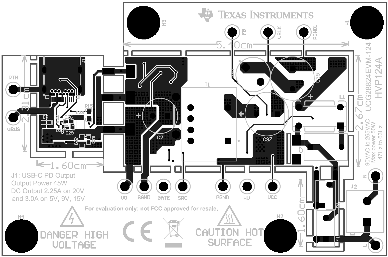 UCG28824EVM-124 頂層