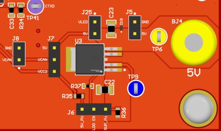 TCAN24XXEVM 5V LDO 穩(wěn)壓器 U3