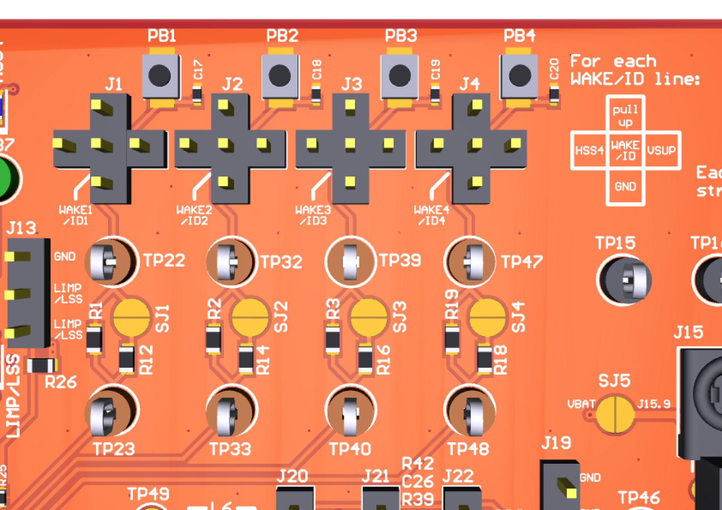 TCAN24XXEVM WAKE、ID 電路和連接
