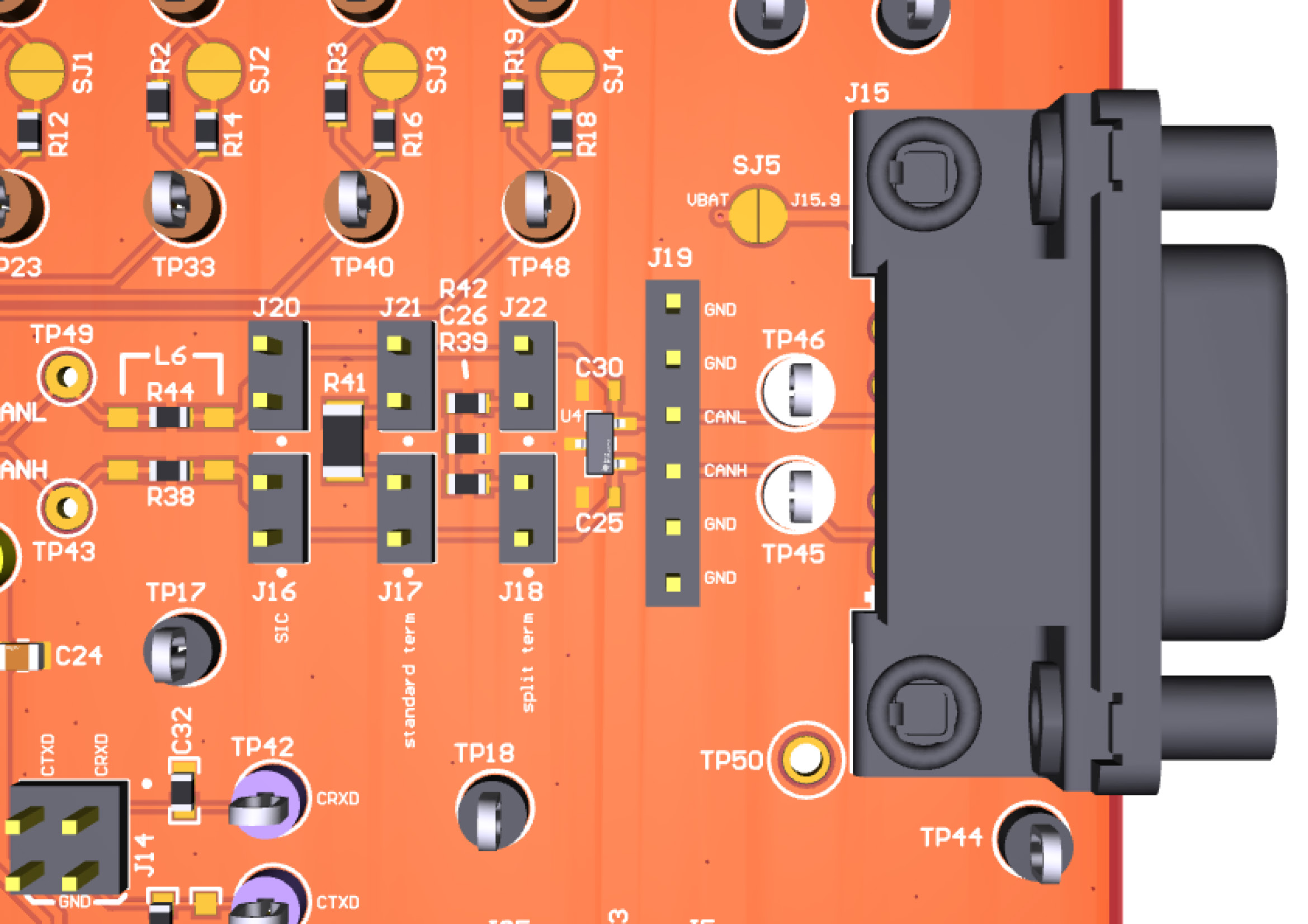 TCAN24XXEVM CAN FD 電路